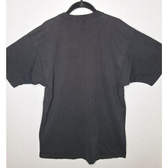 Vintage 1997 Sojo Liquid Blue Fijak T-shirt L Alien Attack Motorcycle Biker UFO - Picture 6 of 7